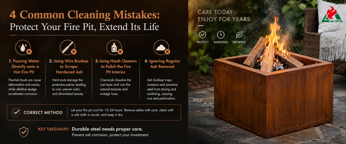4 Common Cleaning Mistakes About Corten Steel Fire Pit